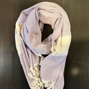Warm Purple and White Scarf